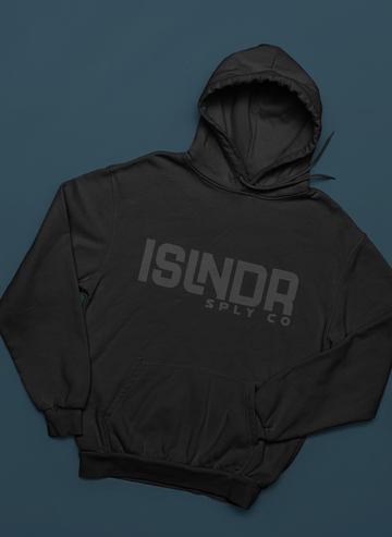 Unisex - "ISLNDR" Hoodie - Black with Grey print