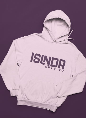 Unisex - "ISLNDR" Hoodie - Pink with Purple print